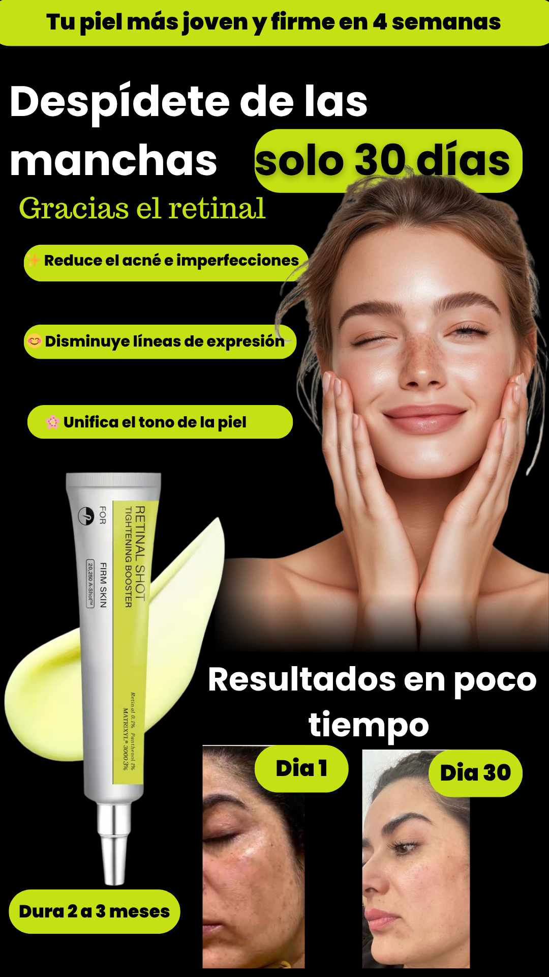 Celimax Booster de Retinal 0.1% + Matrixyl 3% | Acción Tensor y Antiarrugas, Poros Reducidos, Piel Firme