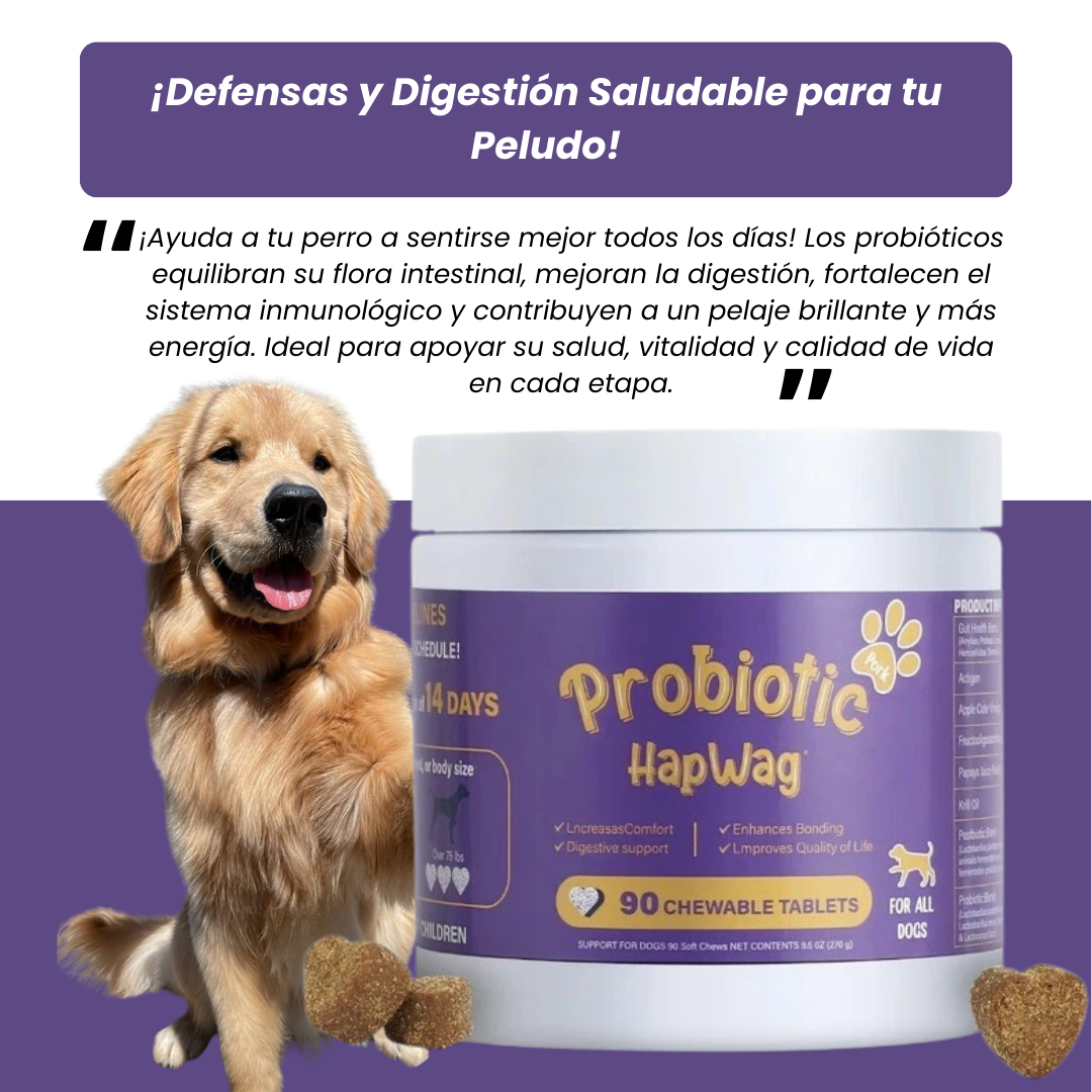 Probiótico Hap Wag cuida la salud de tu mascota