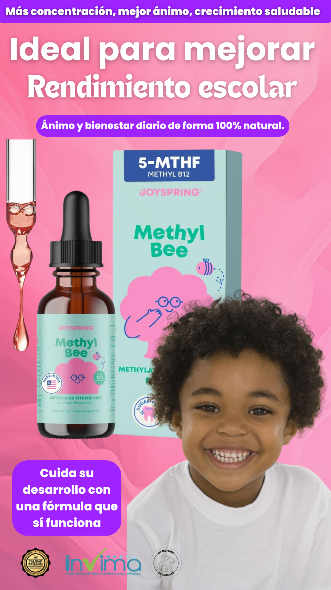 MethylBee - Suplemento MTHFR vitamina B12 para niños